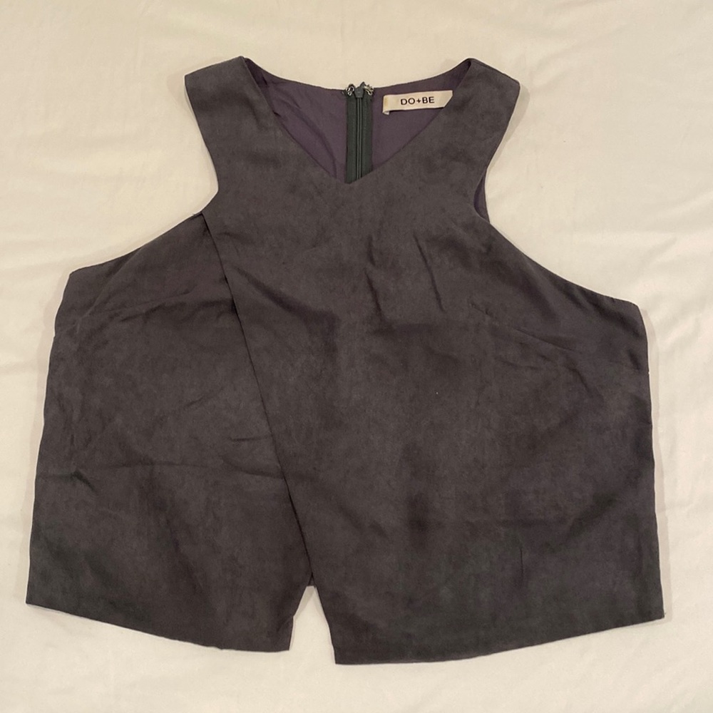 Gray Velvet Tank Top